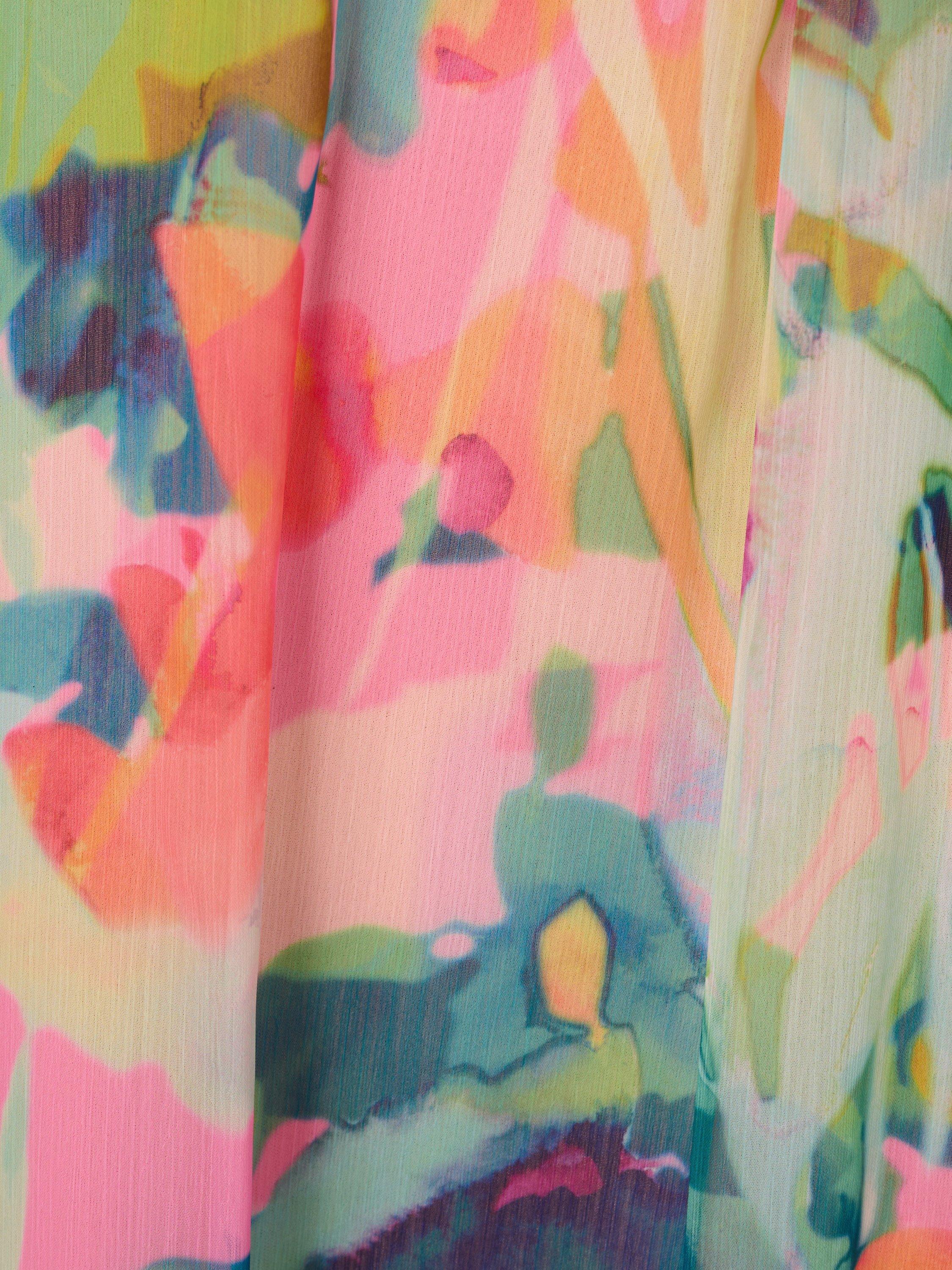 Product image 7 of 7, which shows Adrianna Papell Watercolour Floral Trapeze Dress, Pink/Multi, 6