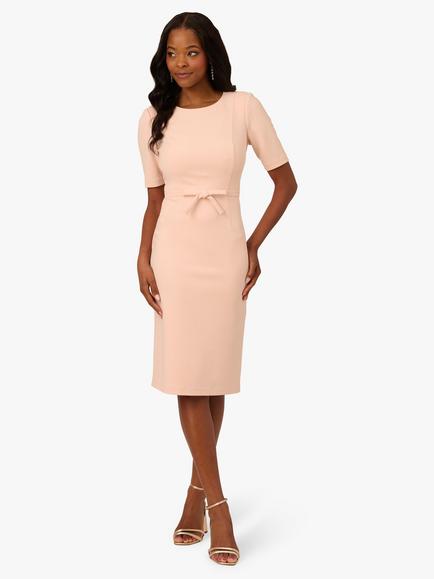 Adrianna Papell Mini Bow Front Sheath Dress, Blush, Blush