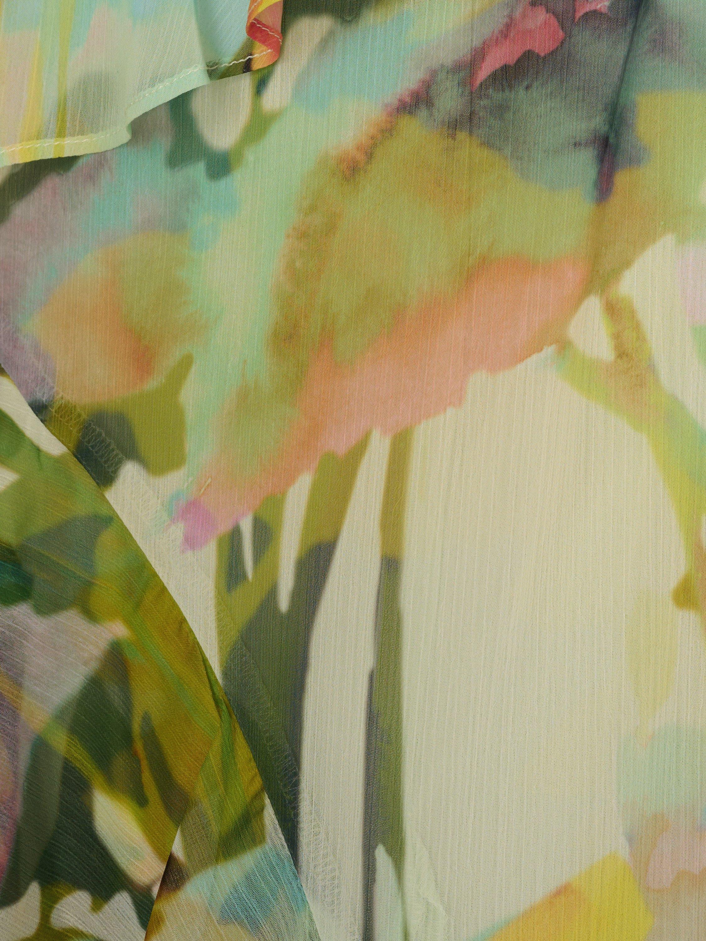 Product image 6 of 6, which shows Adrianna Papell Watercolour Floral Chiffon Dress, Green/Multi, 6