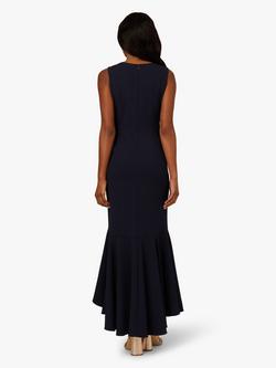 Adrianna Papell Papell Studio Ruffle Flounce Crepe Dress, Midnight - view 2, Midnight