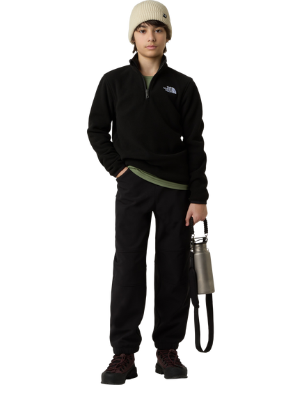 The North Face Kids' Glacier 1/4 Zip Fleece Pullover, Black, Black