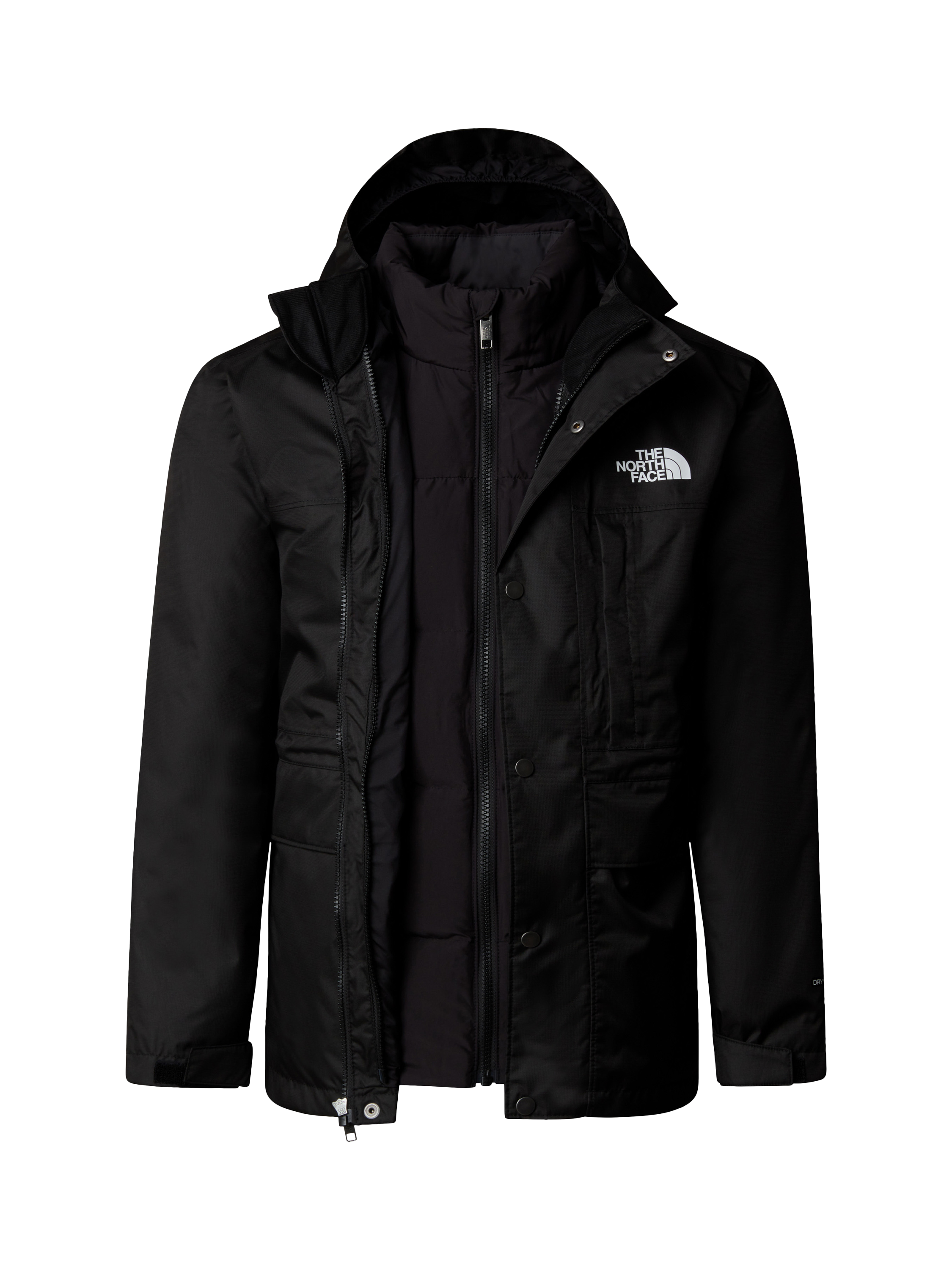 Product image 4 of 7, which shows The North Face Kids' Triclimate 3-in-1 Hooded Jacket , Black, XS