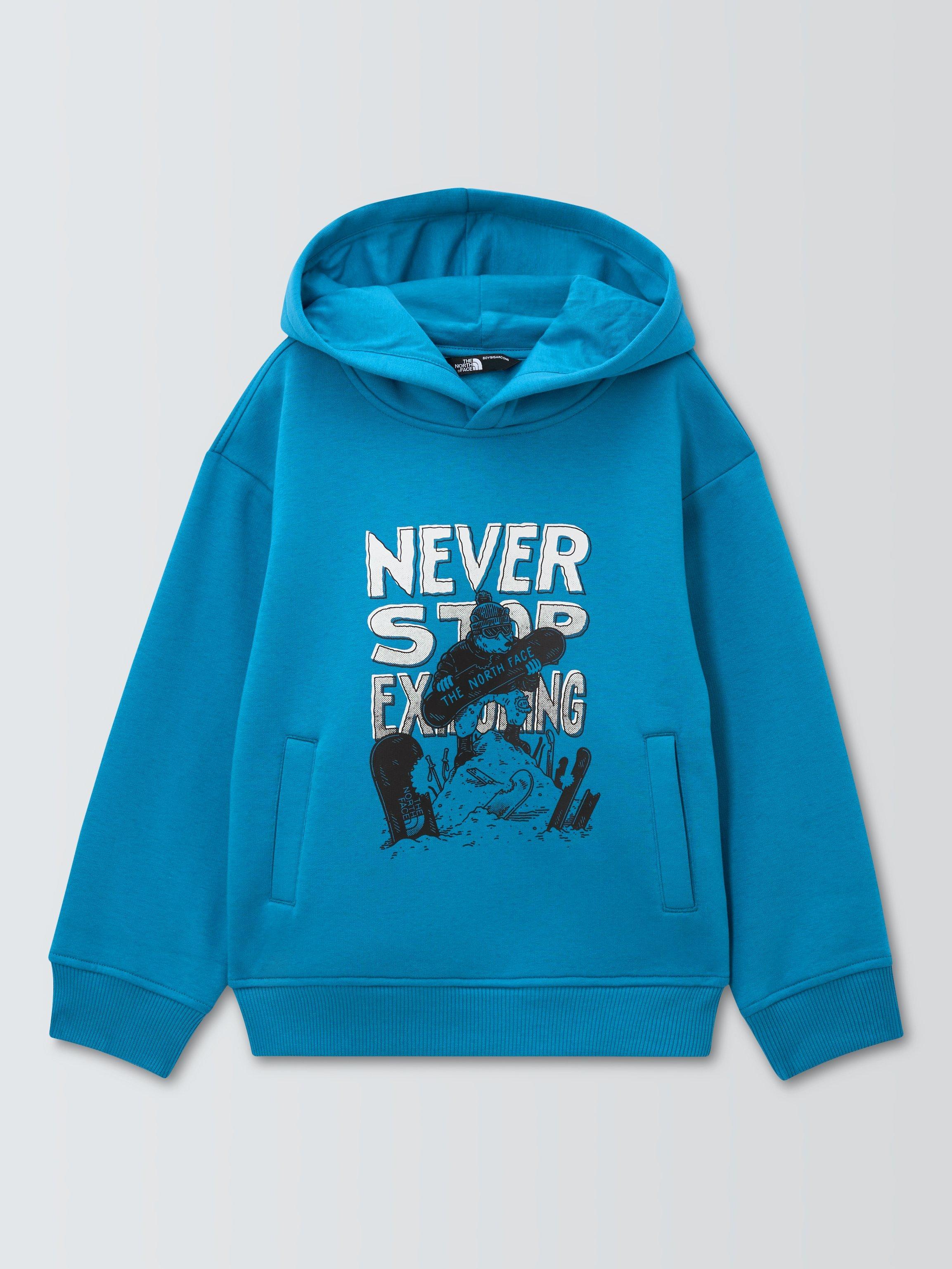 Product image 4 of 7, which shows The North Face Kids Cotton Blend Sports Oversized Hoodie, Dusk Blue, XS