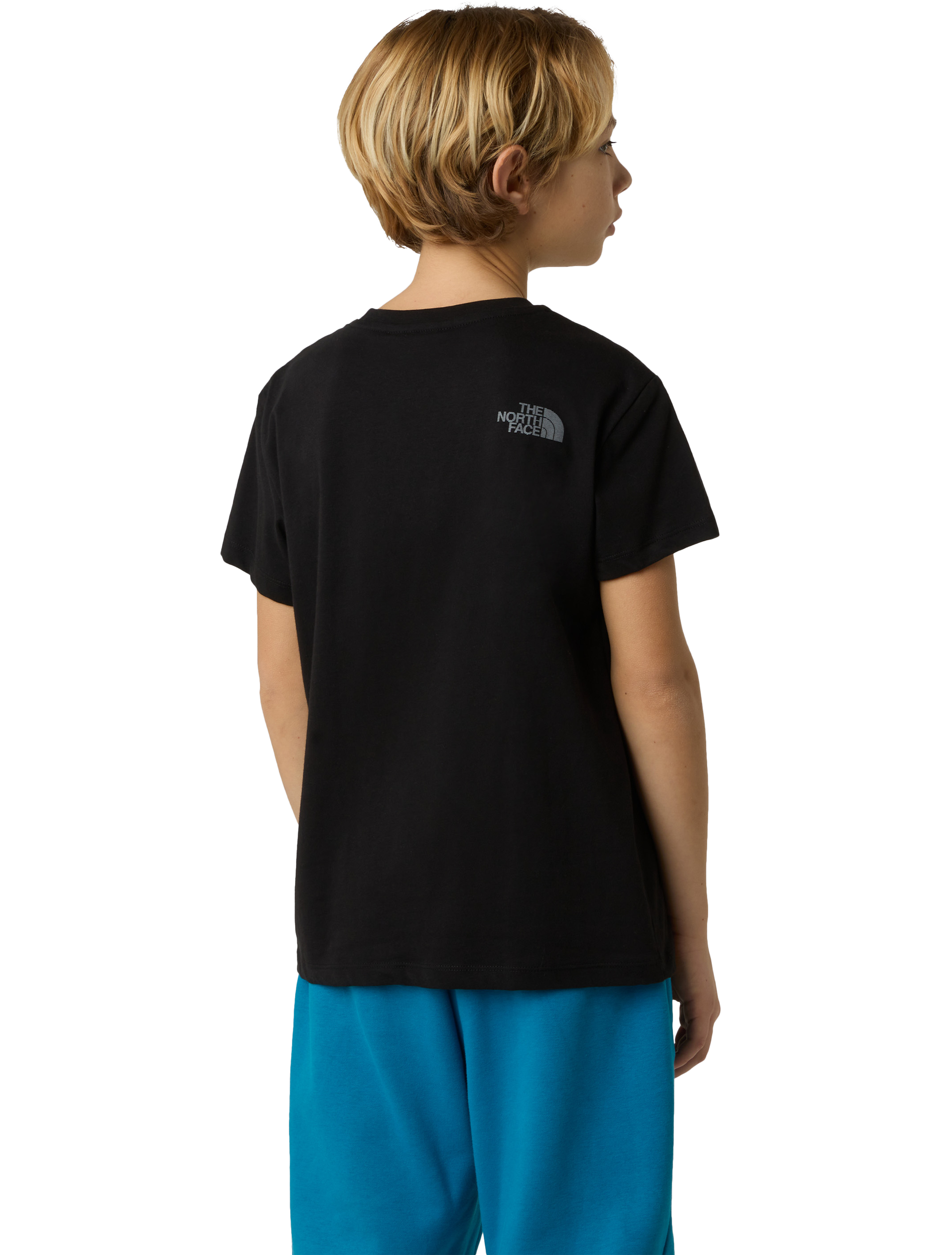 Product image 2 of 6, which shows The North Face Kids' Cotton Reflective Logo T-Shirt, Black, XS