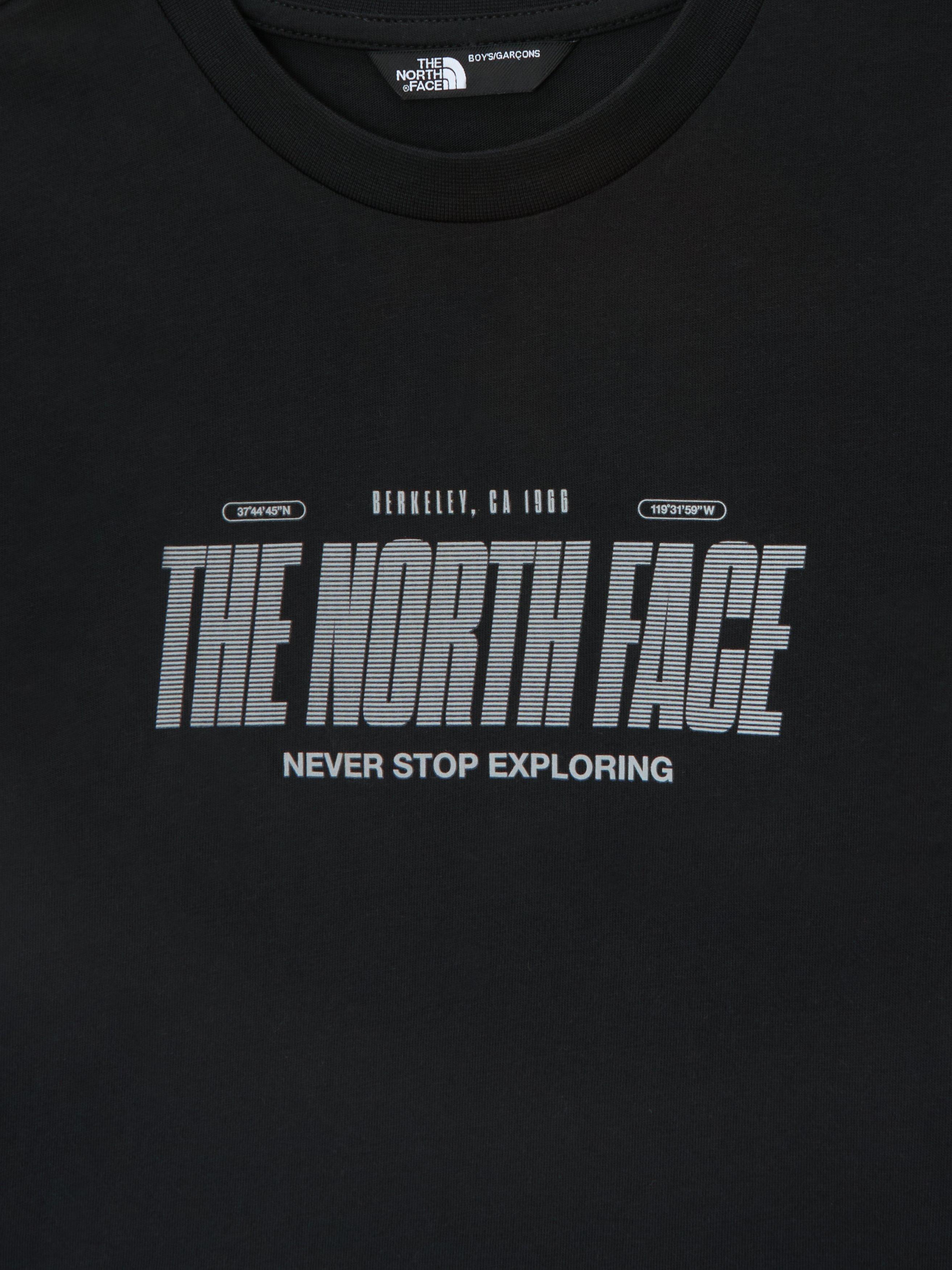 Product image 6 of 6, which shows The North Face Kids' Cotton Reflective Logo T-Shirt, Black, XS