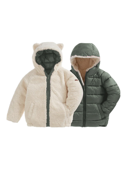 Toastie Kids' Reversible Puffer Jacket, Sherpa/Sage, Sherpa/Sage
