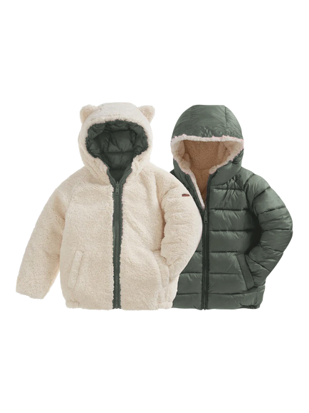 Toastie Kids' Reversible Puffer Jacket, Sherpa/Sage, Sherpa/Sage