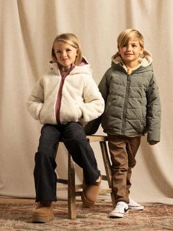 Toastie Kids' Reversible Puffer Jacket, Sherpa/Sage - view 2, Sherpa/Sage