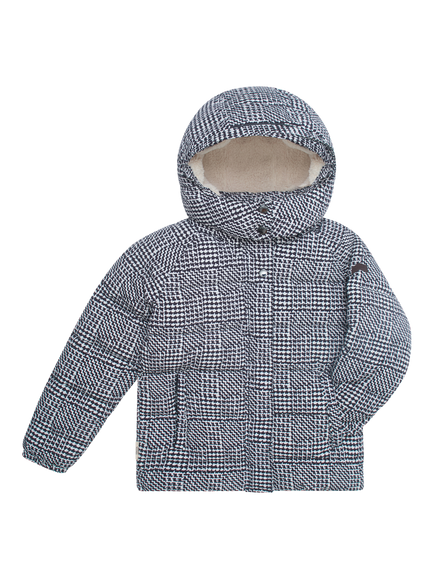 Toastie Kids' Lunar Puffer Hooded Jacket, Heritage Check, Heritage Check