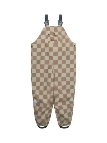 Toastie Kids' Waterproof Dungarees, Caramel Checkerboard, Caramel Checkerboard