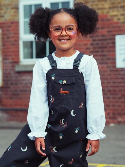 Toastie Kids' Waterproof Dungarees, Cricket Moon - view 2, Cricket Moon