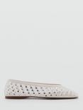Mango Sormiu Rhinestone Mesh Ballerina Pumps, White