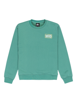 Quicksilver Kids' Cotton Blend Graphic Logo Jumper, Deep Sea, Deep Sea
