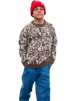 Quicksilver Kids' Hall City Cotton Blend Jumper, Chocolate Brown, Chocolate Brown