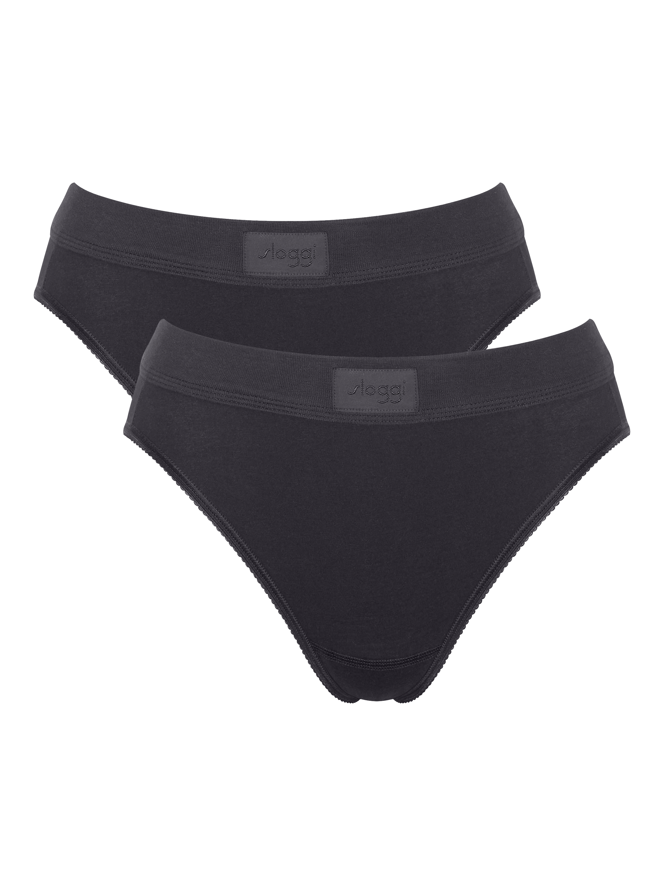 Product image 1 of 6, which shows sloggi Double Comfort Tai Knickers, Pack of 2, Black, 8