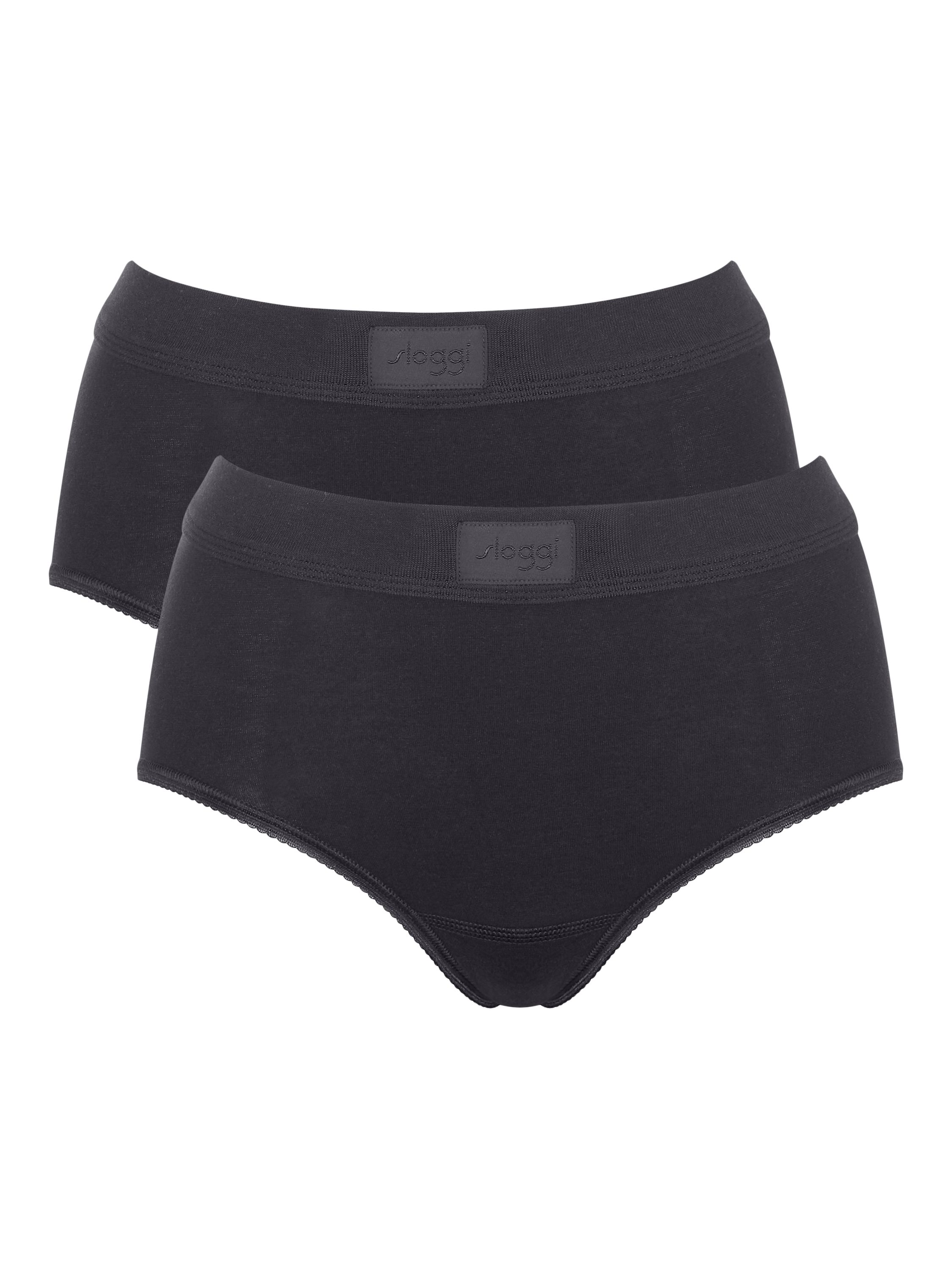 Product image 1 of 7, which shows sloggi Double Comfort Maxi Knickers, Pack of 2, Black, 10