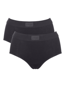 sloggi Double Comfort Maxi Knickers, Pack of 2, Black