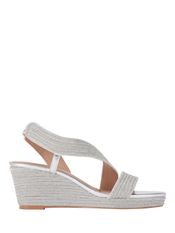 Carvela Gala Jewel Embellished Wedge Heel Sandals, Silver