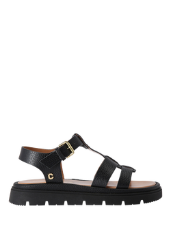 Carvela Pavilion Leather T-Bar Sandals, Black