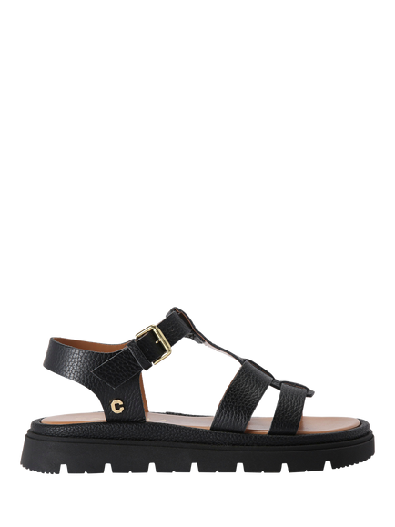Carvela Pavilion Leather T-Bar Sandals, Black