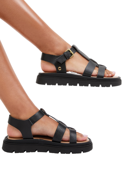 Carvela Pavilion Leather T-Bar Sandals - view 2, Black