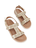 Carvela Triumph Crystal Embellished Footbed Sandals, Gold