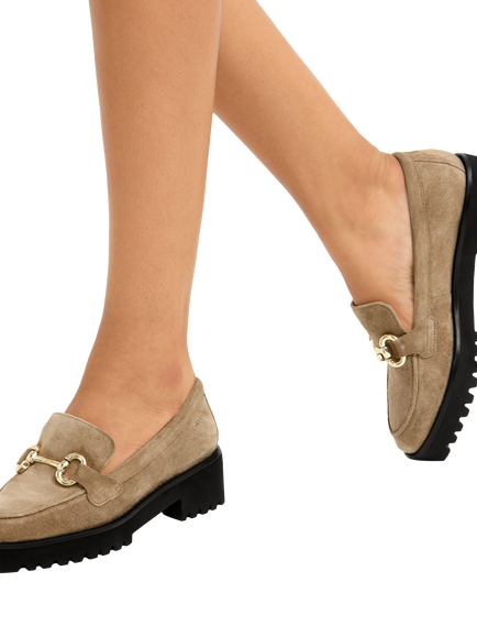 Carvela Chester Suede Slip On Loafers, Beige - view 2, Beige