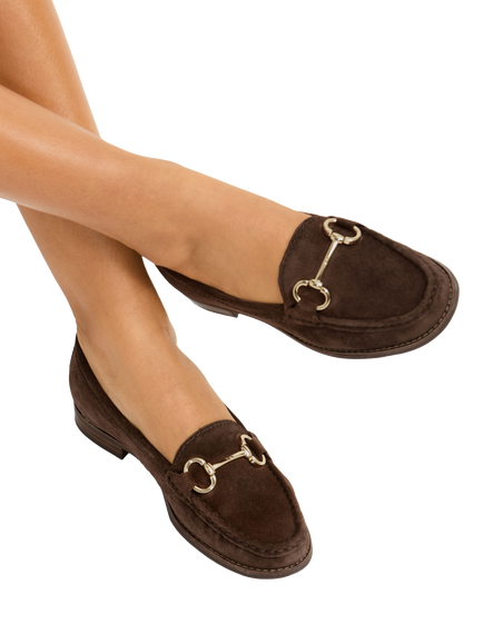Carvela Click Suede Slip On Loafers, Dark Brown - view 2, Dark Brown