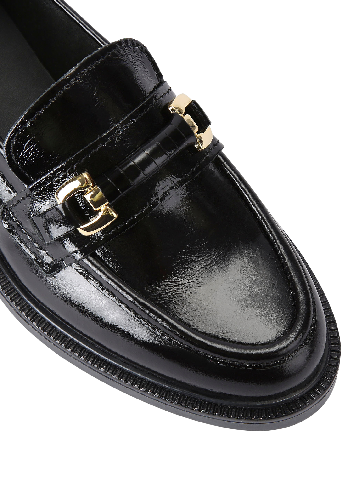 Product image 4 of 4, which shows Carvela Noto Patent Leather Loafers, Black, 3