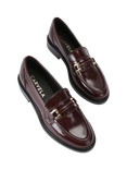 Carvela Noto Patent Leather Loafers, Black, Red Wine