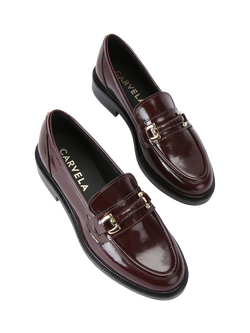 Carvela Noto Patent Leather Loafers - view 2, Red Wine