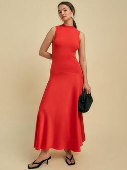 FLORERE Sleeveless Knitted Dress, Orange, Orange