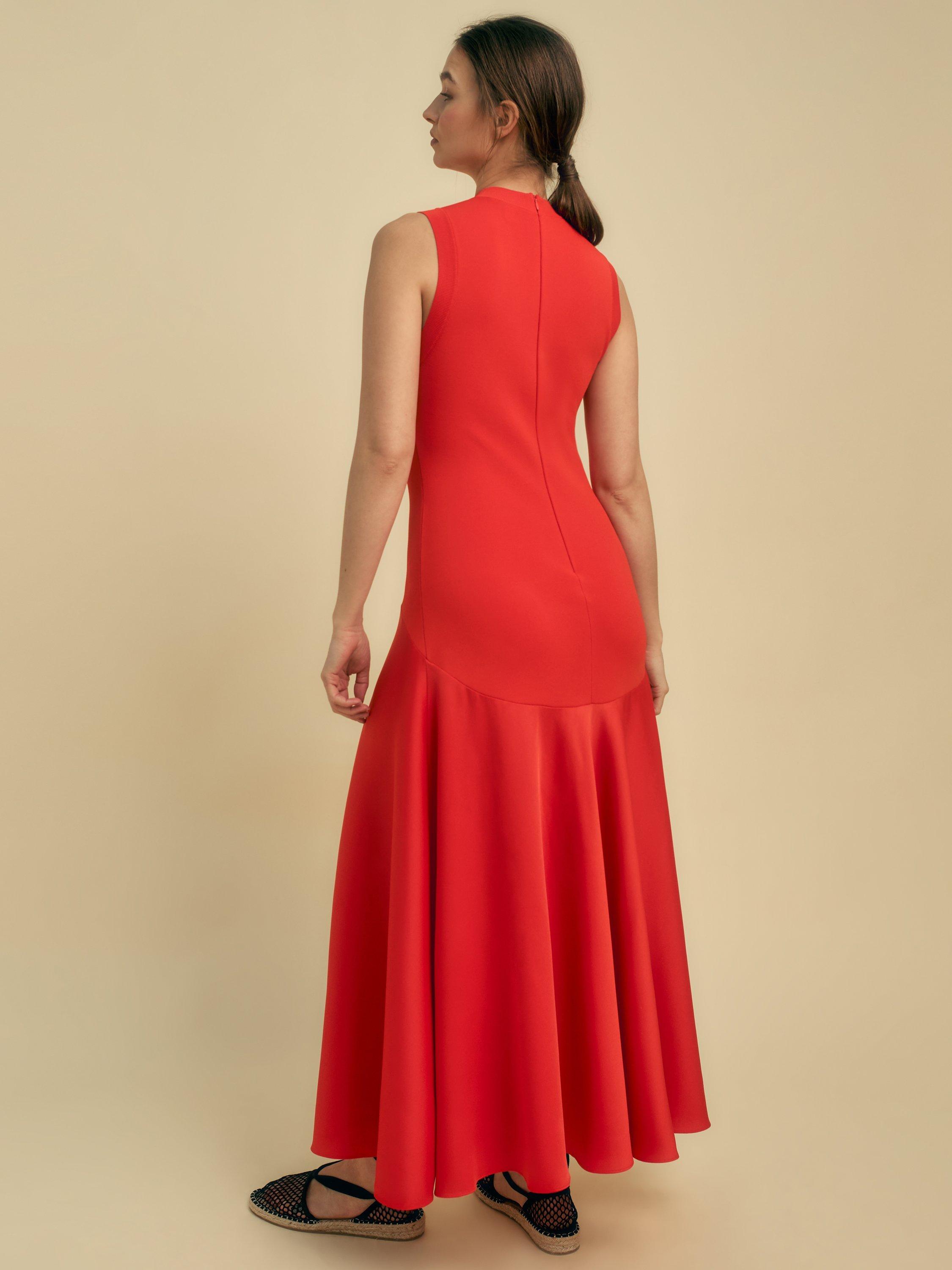 Product image 4 of 5, which shows FLORERE Sleeveless Knitted Dress, Orange, 6
