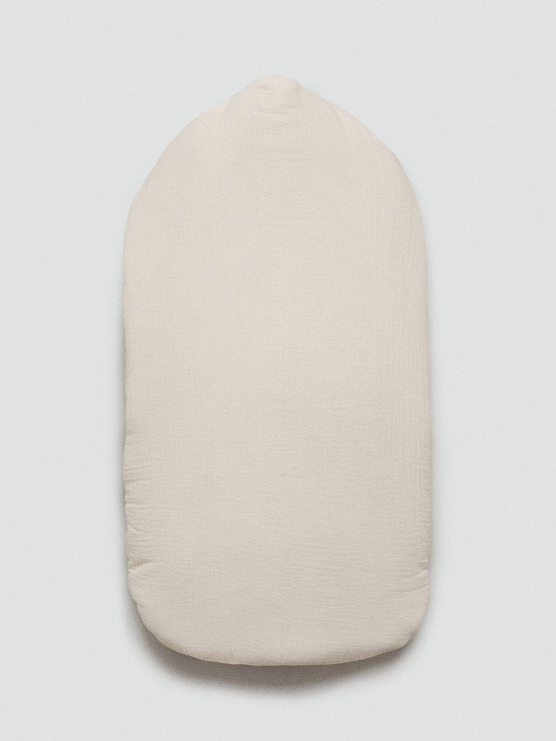 Product image 1 of 4, which shows Mango Baby Quito Cotton Sleepsuit, Natural White, One Size