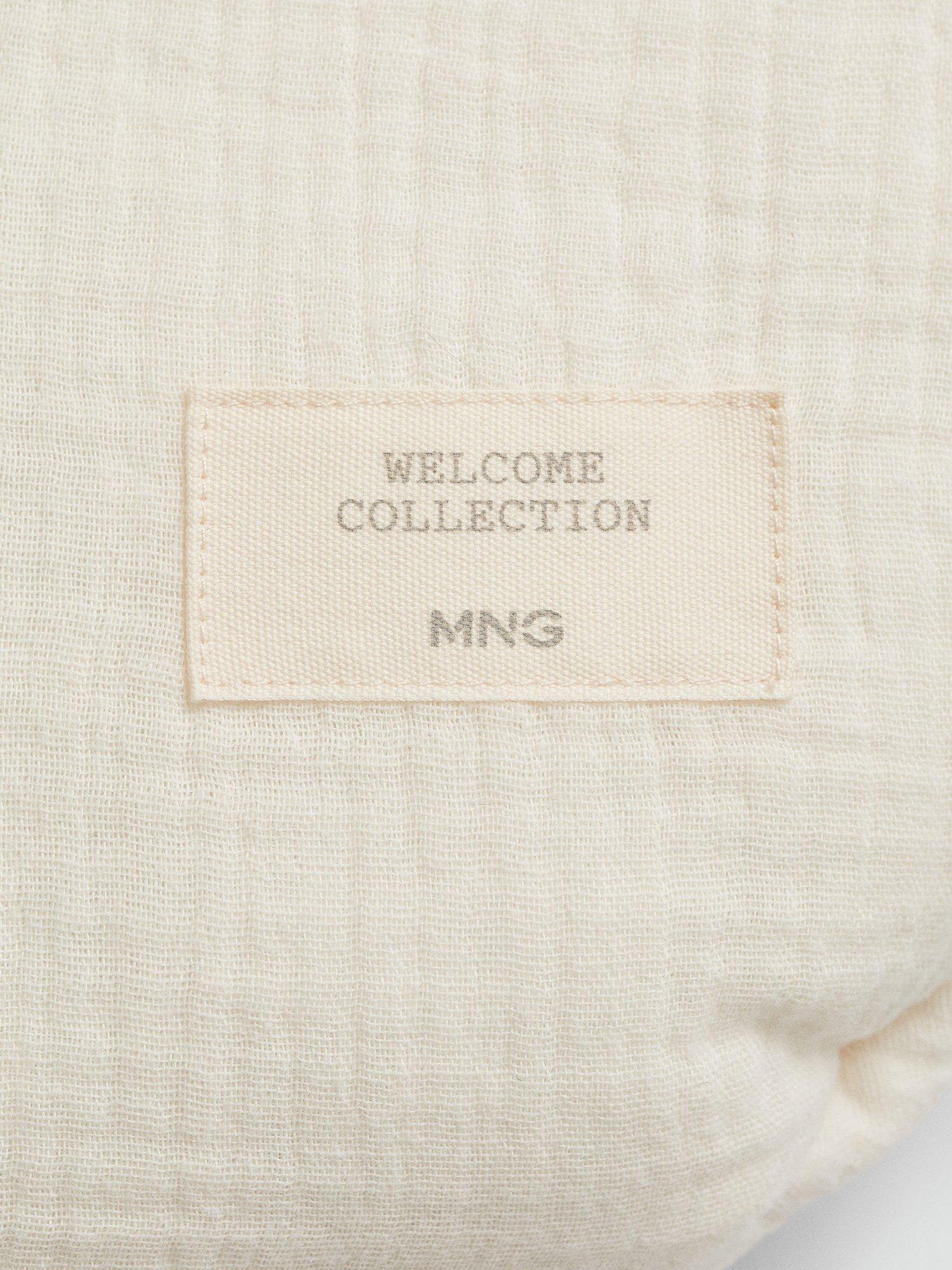 Product image 4 of 4, which shows Mango Baby Quito Cotton Sleepsuit, Natural White, One Size