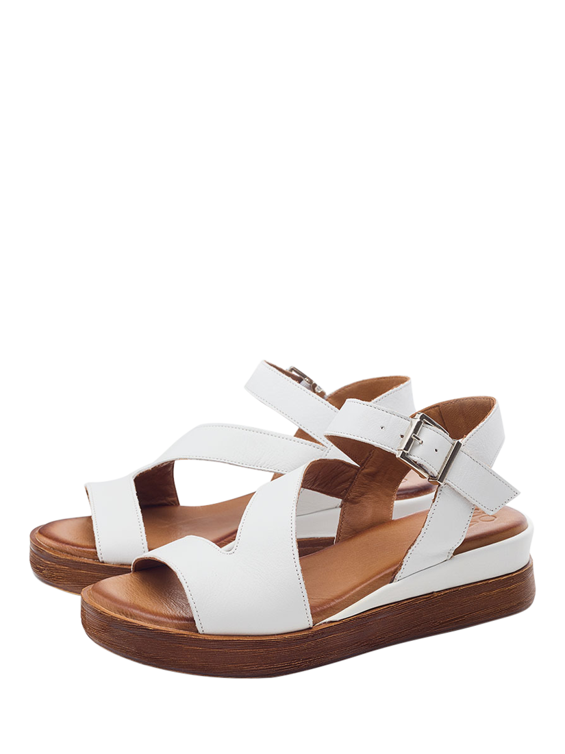 Product image 2 of 4, which shows Moda in Pelle Palmers Leather Footbed Sandals, White, 3