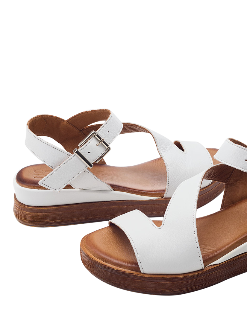 Product image 4 of 4, which shows Moda in Pelle Palmers Leather Footbed Sandals, White, 3