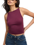 Good American Weightless Scuba Sleeveless Tank Top, Dark Red
