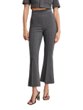Good American Soft Stretch Ponte Kick Flare Crop Trousers, Grey