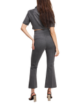 Good American Soft Stretch Ponte Kick Flare Crop Trousers, Grey