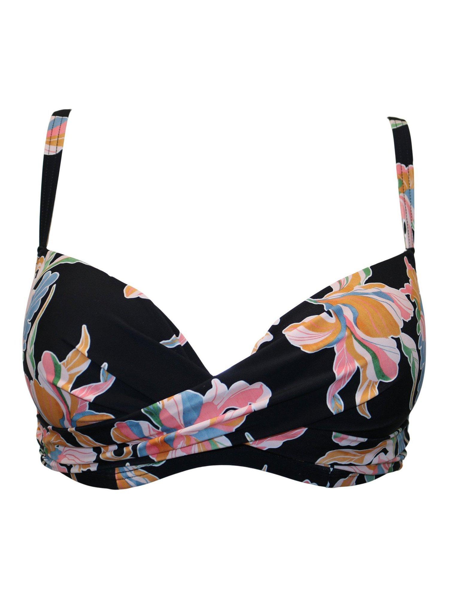 Product image 5 of 6, which shows Pour Moi Free Spirit Underwired Bikini Top, Black/Multi, 32B