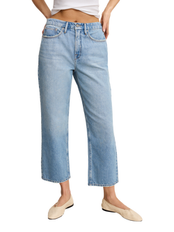 Good American '90s Crop Relaxed Retro Mid-Rise Cotton Denim Jeans - view 2, Indigo