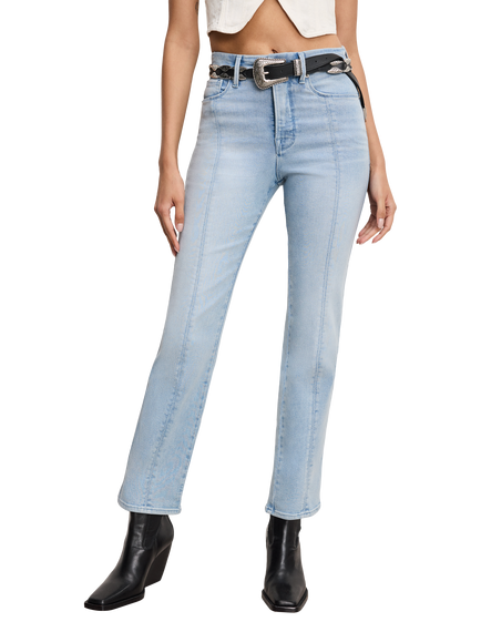 Good American Good Curve High-Rise Light Compression Cotton Denim Jeans, Indigo