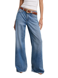 Good American Weightless Leg High-Rise Cotton Denim Jeans - view 2, Indigo