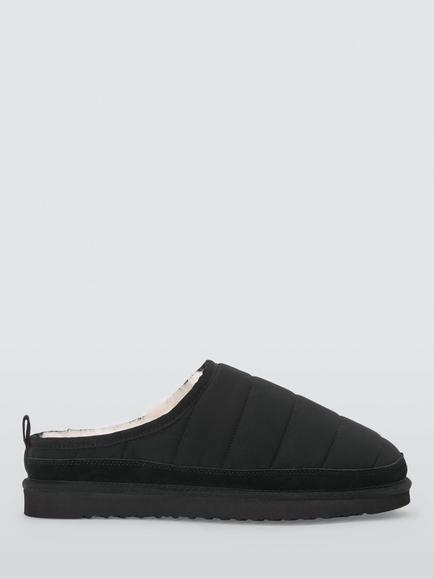 John Lewis Open Back Slippers, Black
