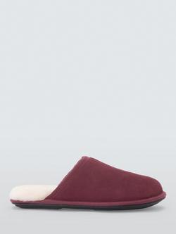 John Lewis Suede Slippers, Burgundy