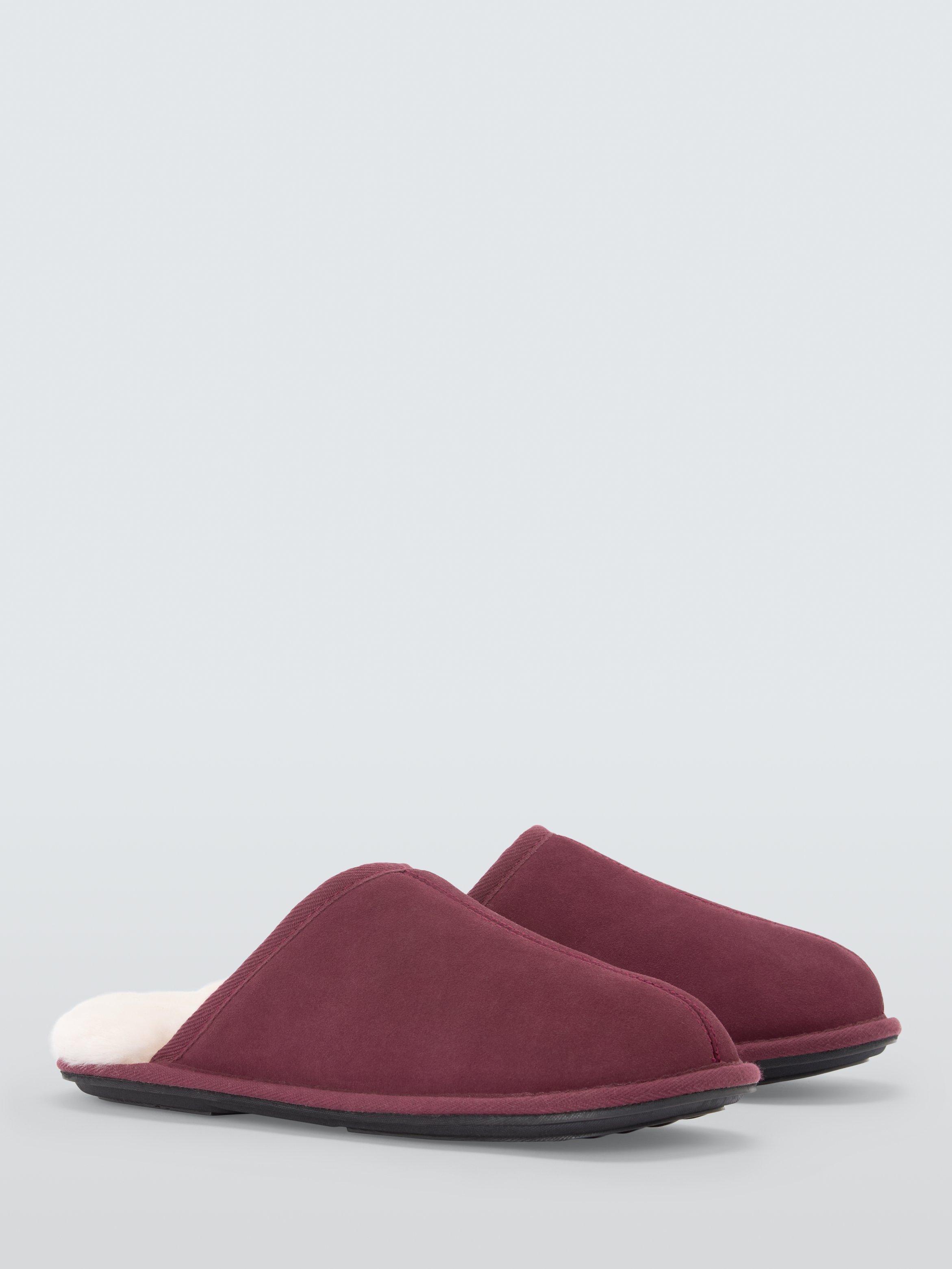 Product image 3 of 6, which shows John Lewis Suede Slippers, Burgundy, 7