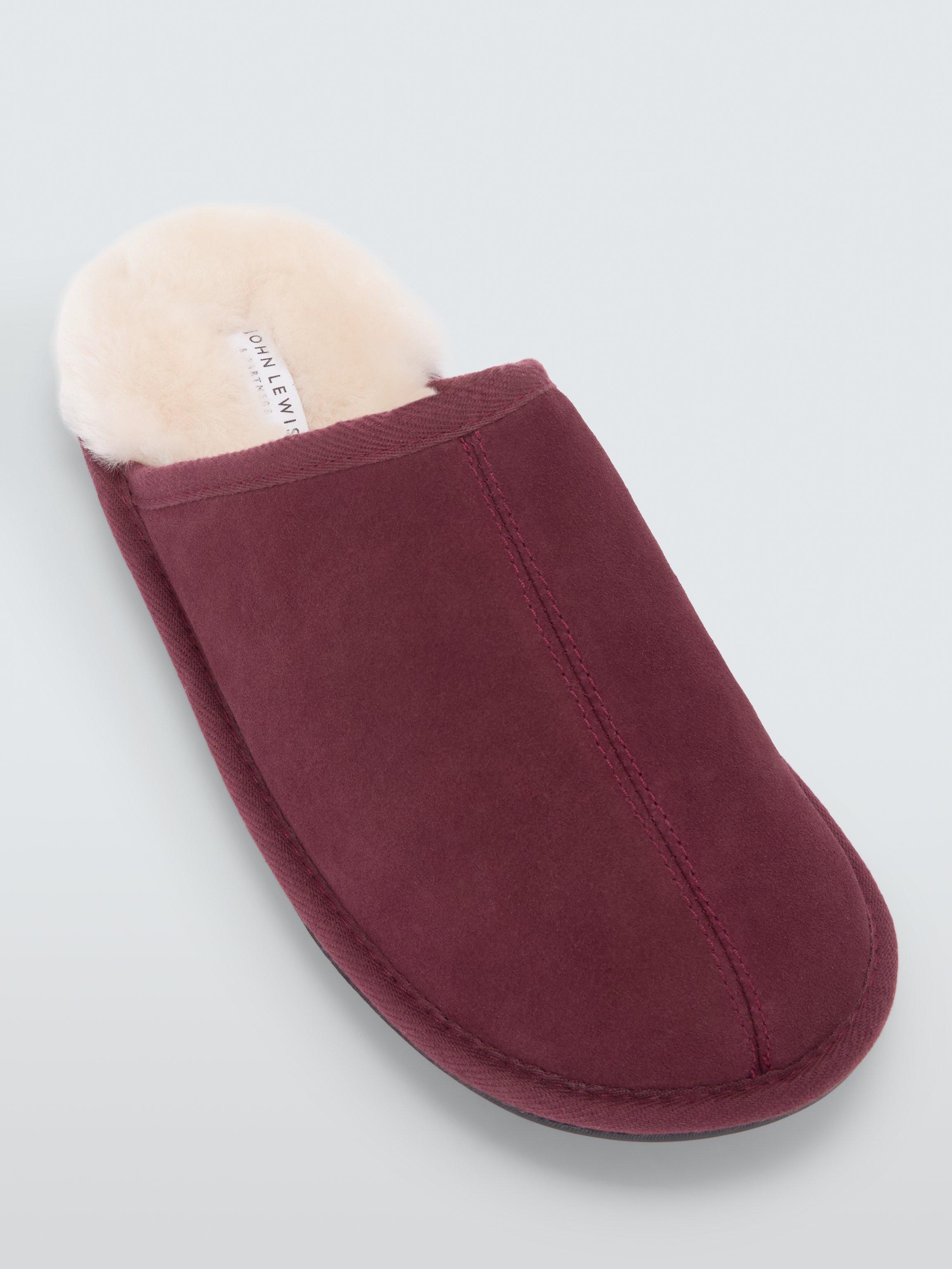 Product image 5 of 6, which shows John Lewis Suede Slippers, Burgundy, 7