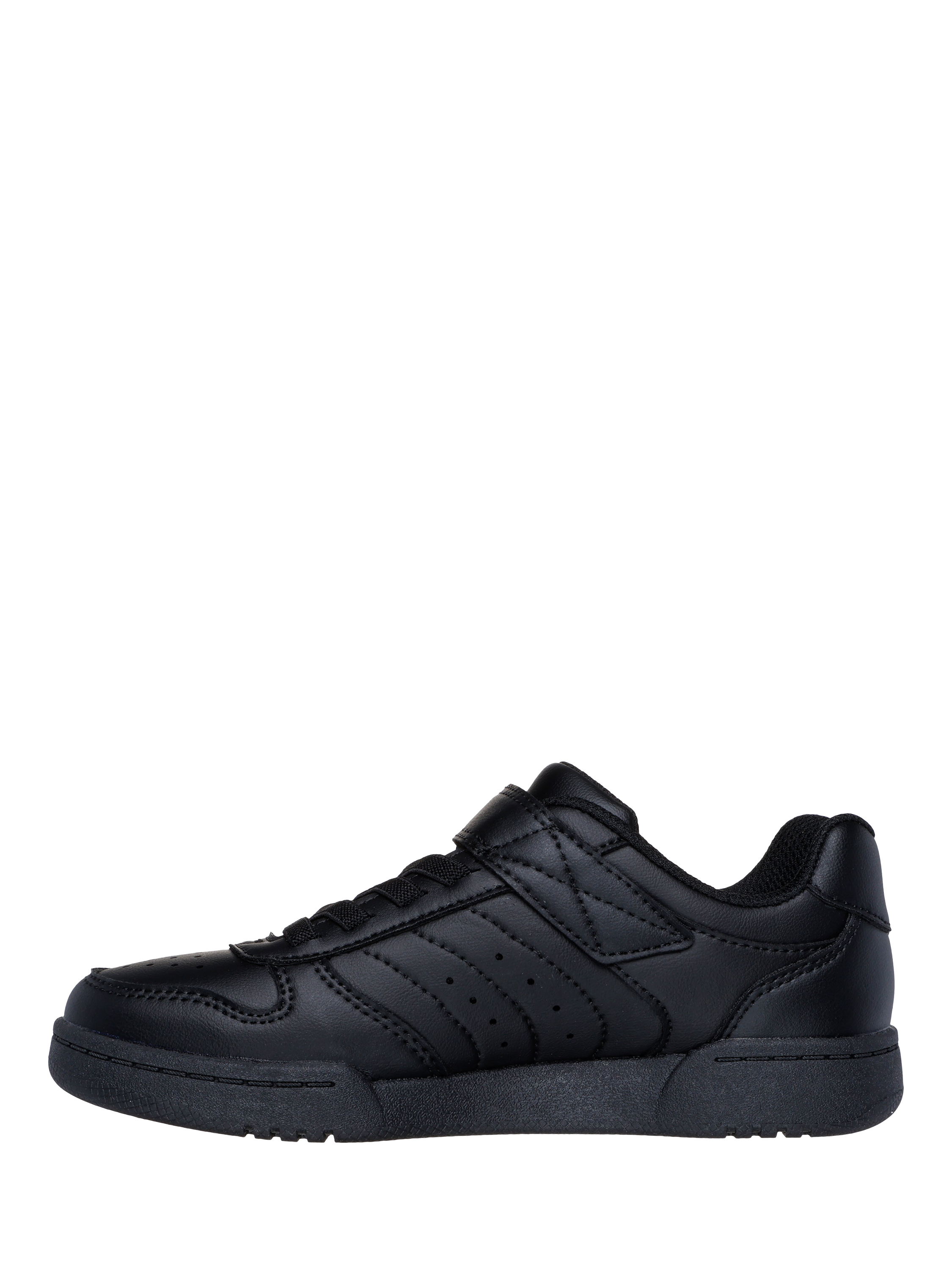 Product image 3 of 5, which shows Skechers Kids' Quick Street Lace up Riptape School Shoes, Black, EU27
