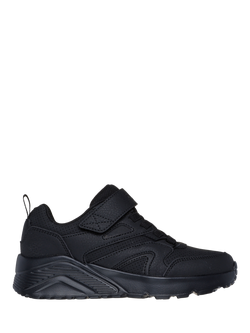 Skechers Kids' Street Uno Lite Echo Surge Lace Up Riptape School Shoes, Black